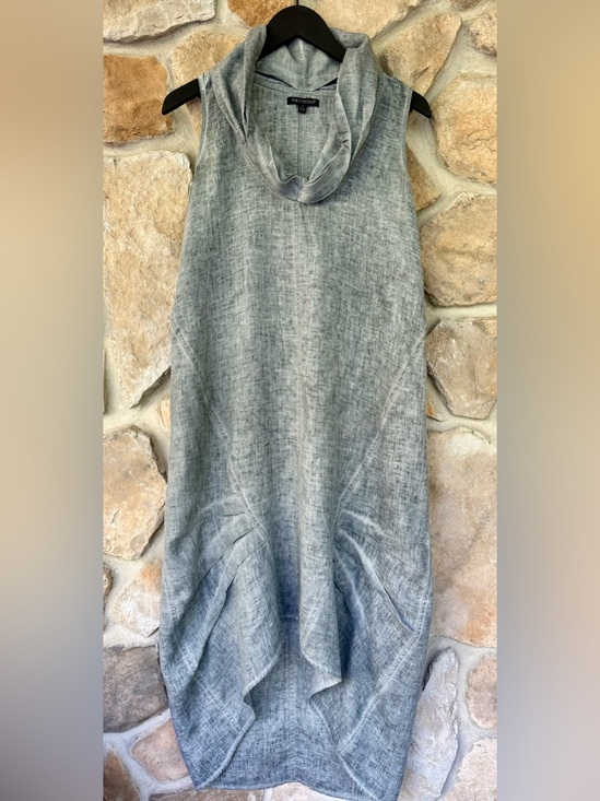 For Cynthia Dresses & Skirts - For Cynthia Sleeveless Hooded High Low 100% Linen Dress